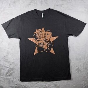 Alstyle Graphic T Shirt Mens Large Black Magic Star Rabbit Hat Novelty Tee